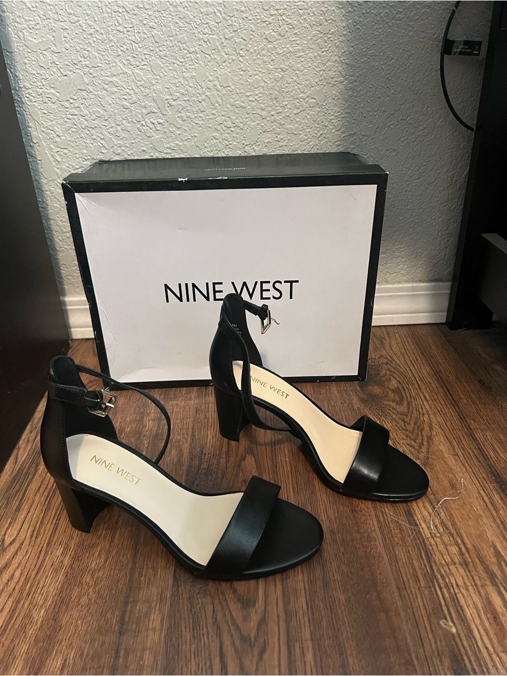 Nine West Pruce Ankle Strap Block Heel Sandals
